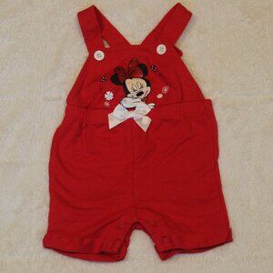 Disney Baby Minnie Mouse Romper Shortalls 3/6 Months